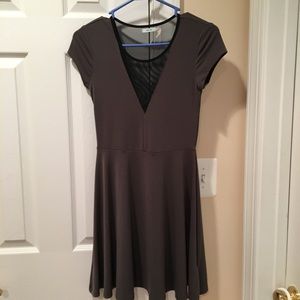 Mesh v neck skater dress